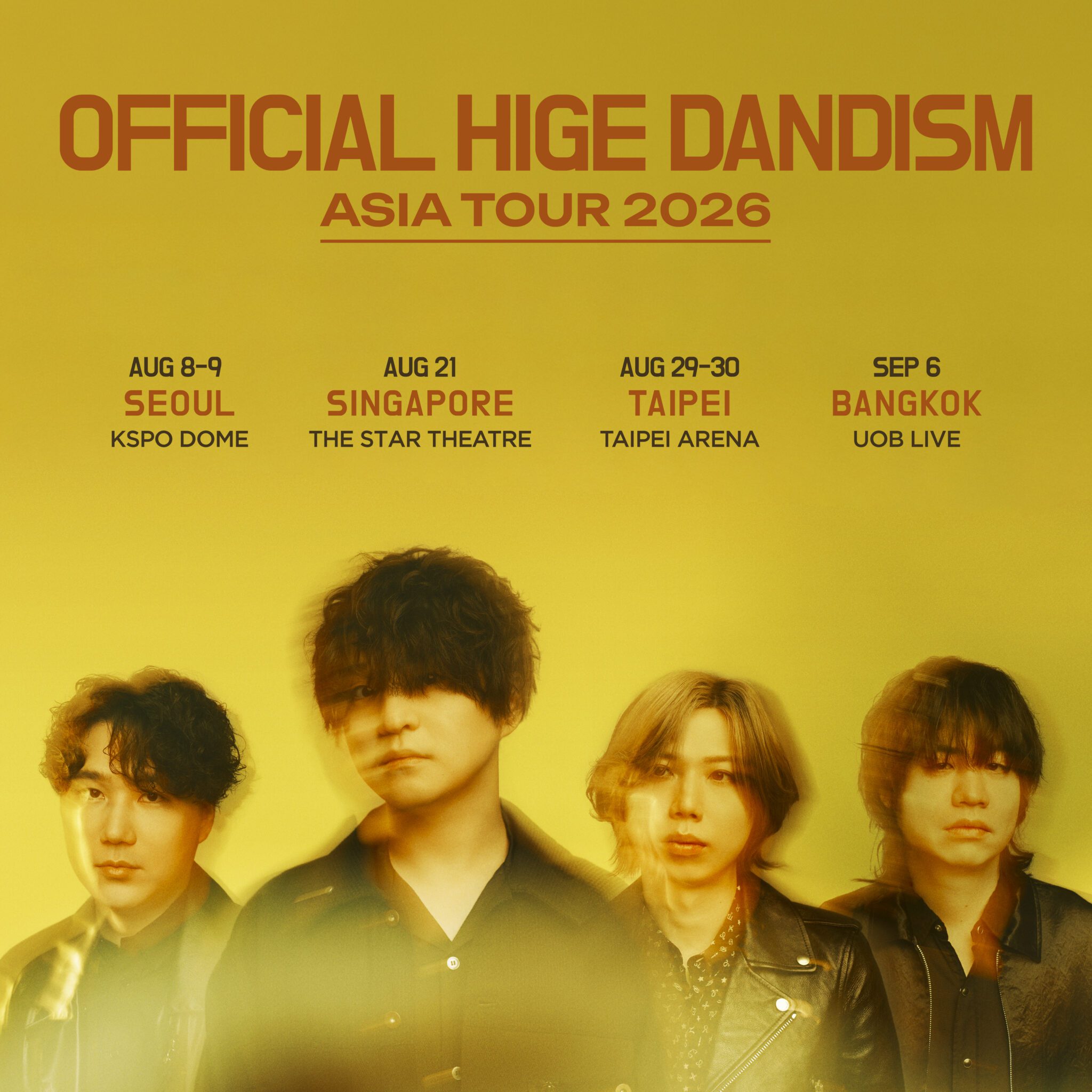 OFFICIAL HIGE DANDISM Announced ‘OFFICIAL HIGE DANDISM Asia Tour 2026 ...